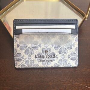 Kate Spade Navy and Cream Heart Card Holder